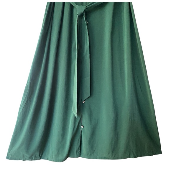 FREAK’S STORE | NWOT BUTTON FRONT PLEATED LONG SLEEVE MIDI DRESS BELTED | ONE SZ - Picture 5 of 9